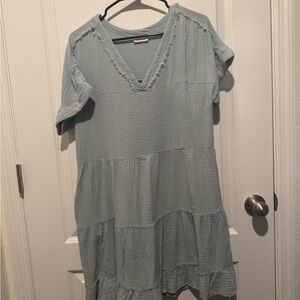 NWOT Women's Light Blue V-Neck Gauze Dress